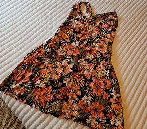 Billabong Floral Swim Coverup - Black and Orange